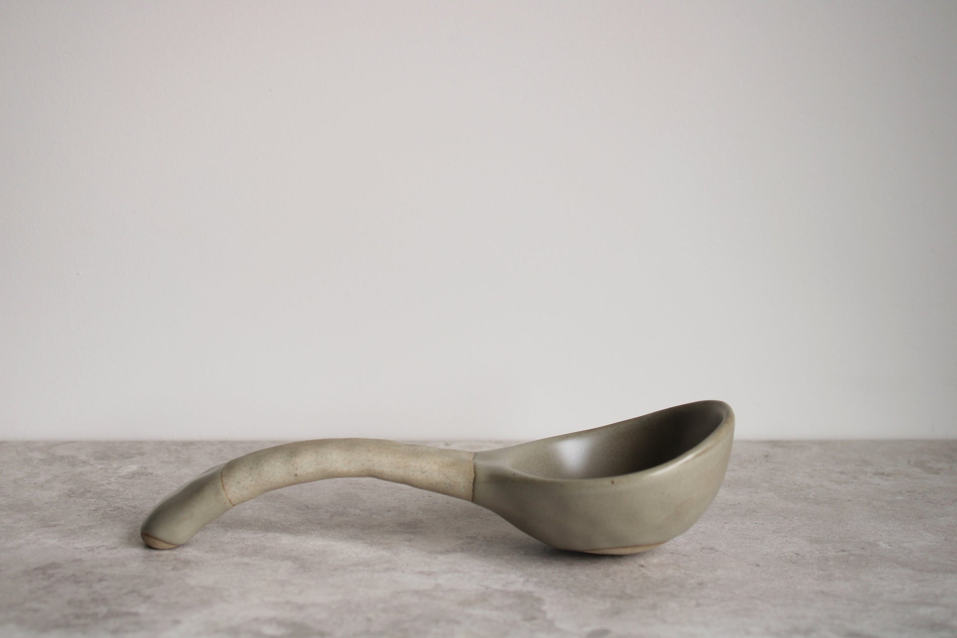 Extra Large Ceramic Soup Ladle Beige
