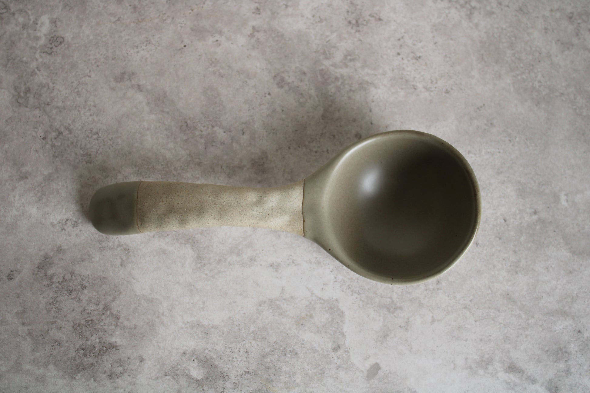 Extra Large Ceramic Soup Ladle Beige