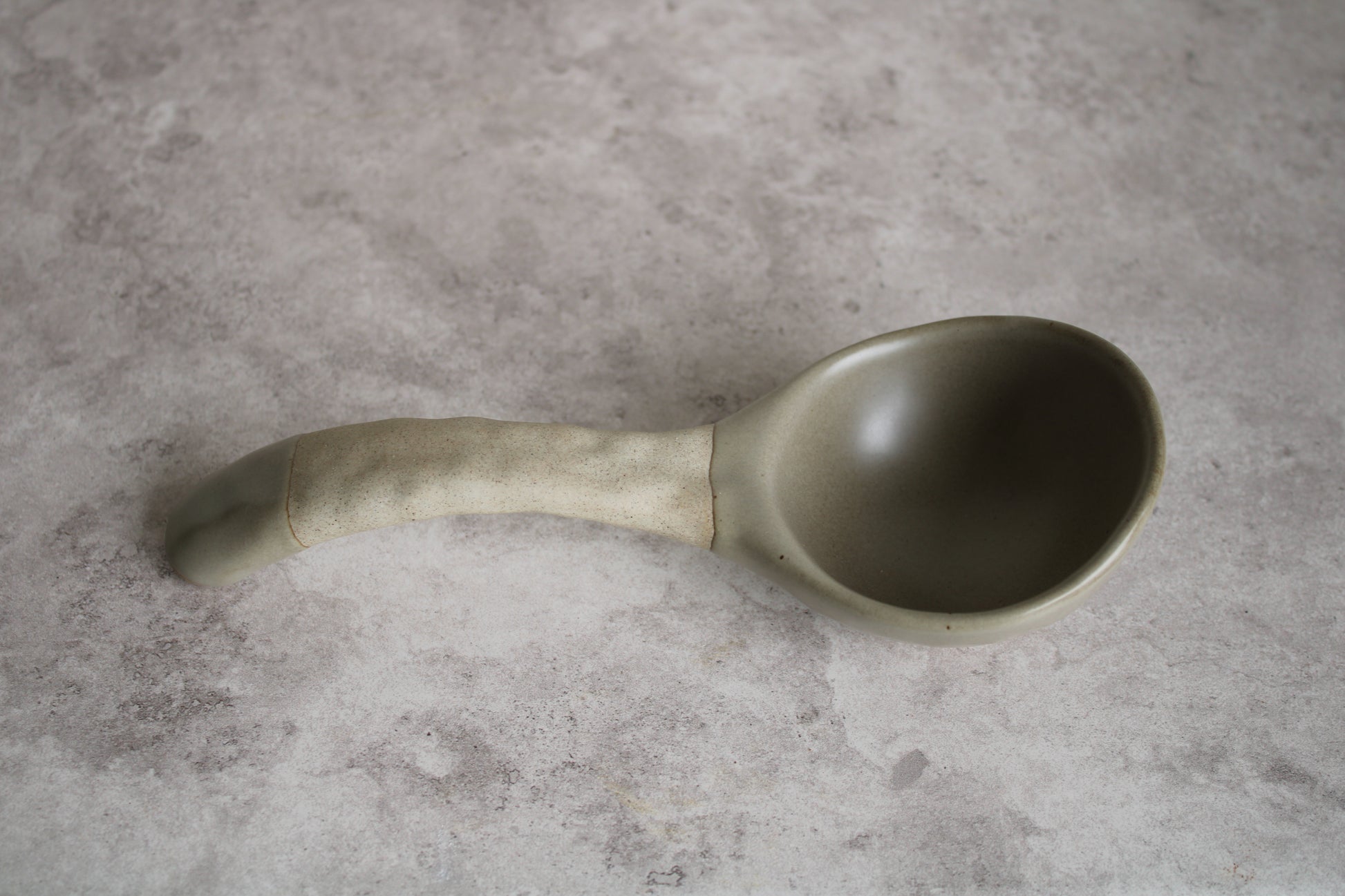 Extra Large Ceramic Soup Ladle Beige