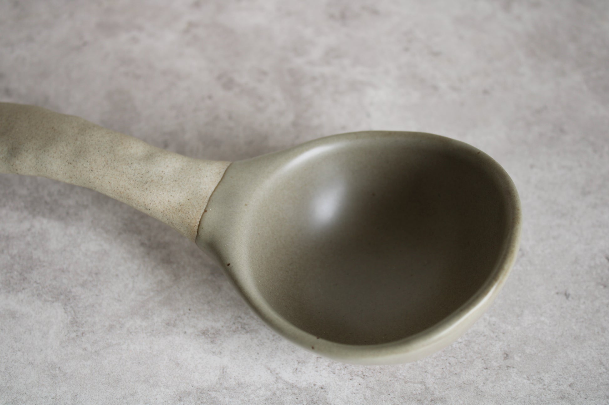 Extra Large Ceramic Soup Ladle Beige