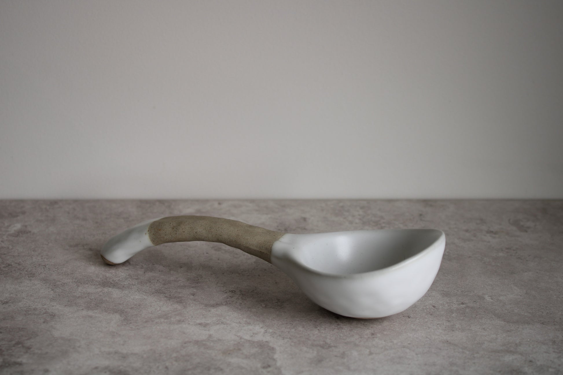 Extra Large Ceramic Soup Ladle White