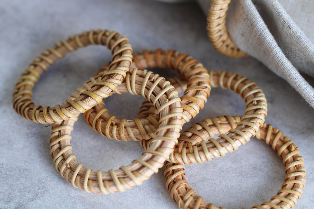 Minimilist Rattan Napkin Rings Set of 12