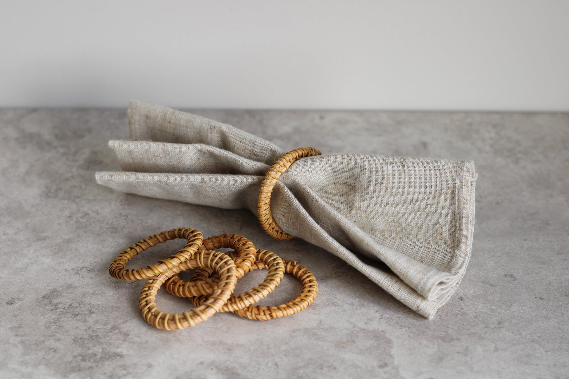 Minimilist Rattan Napkin Rings Set of 12