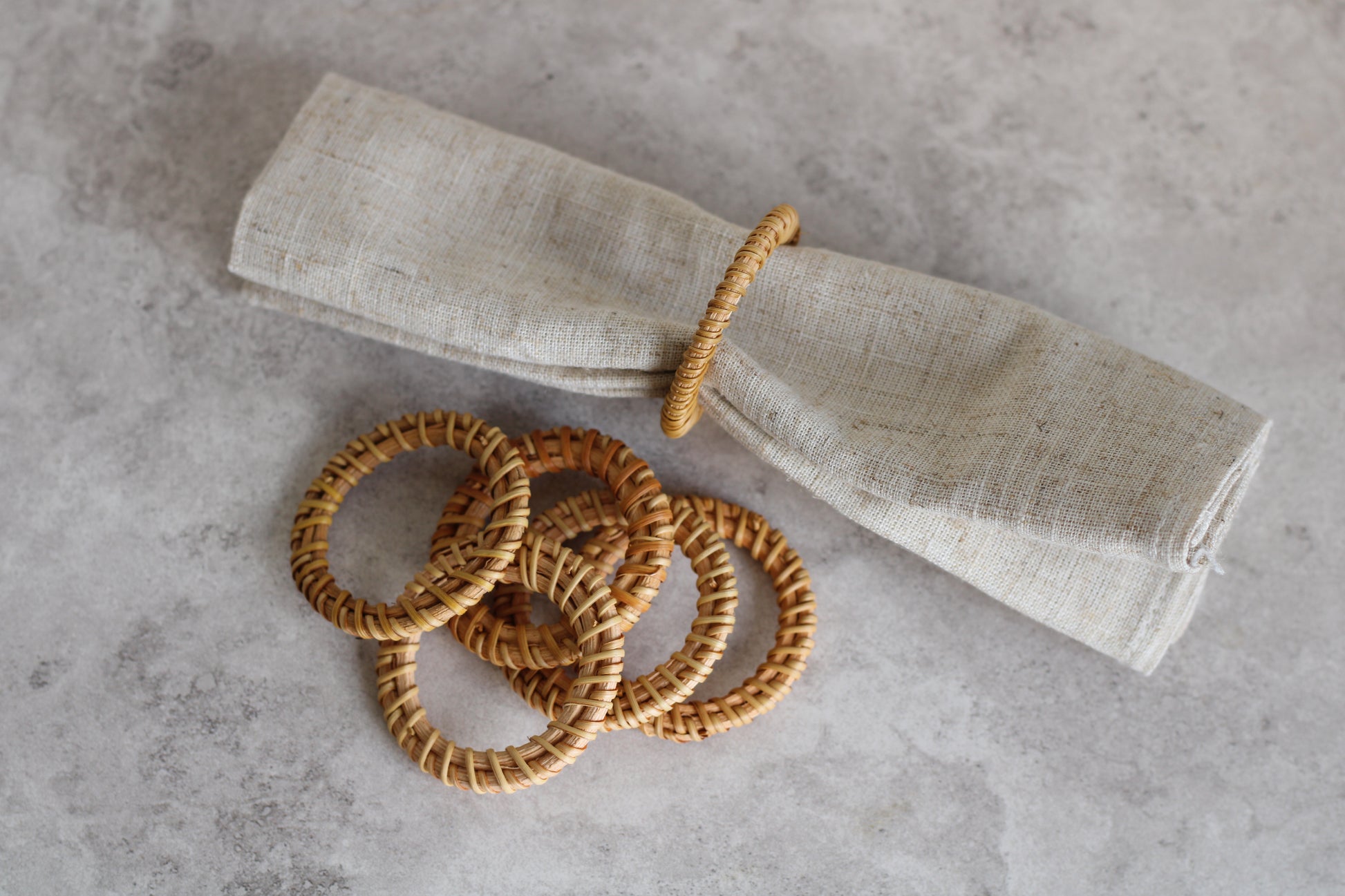 Minimilist Rattan Napkin Rings Set of 12