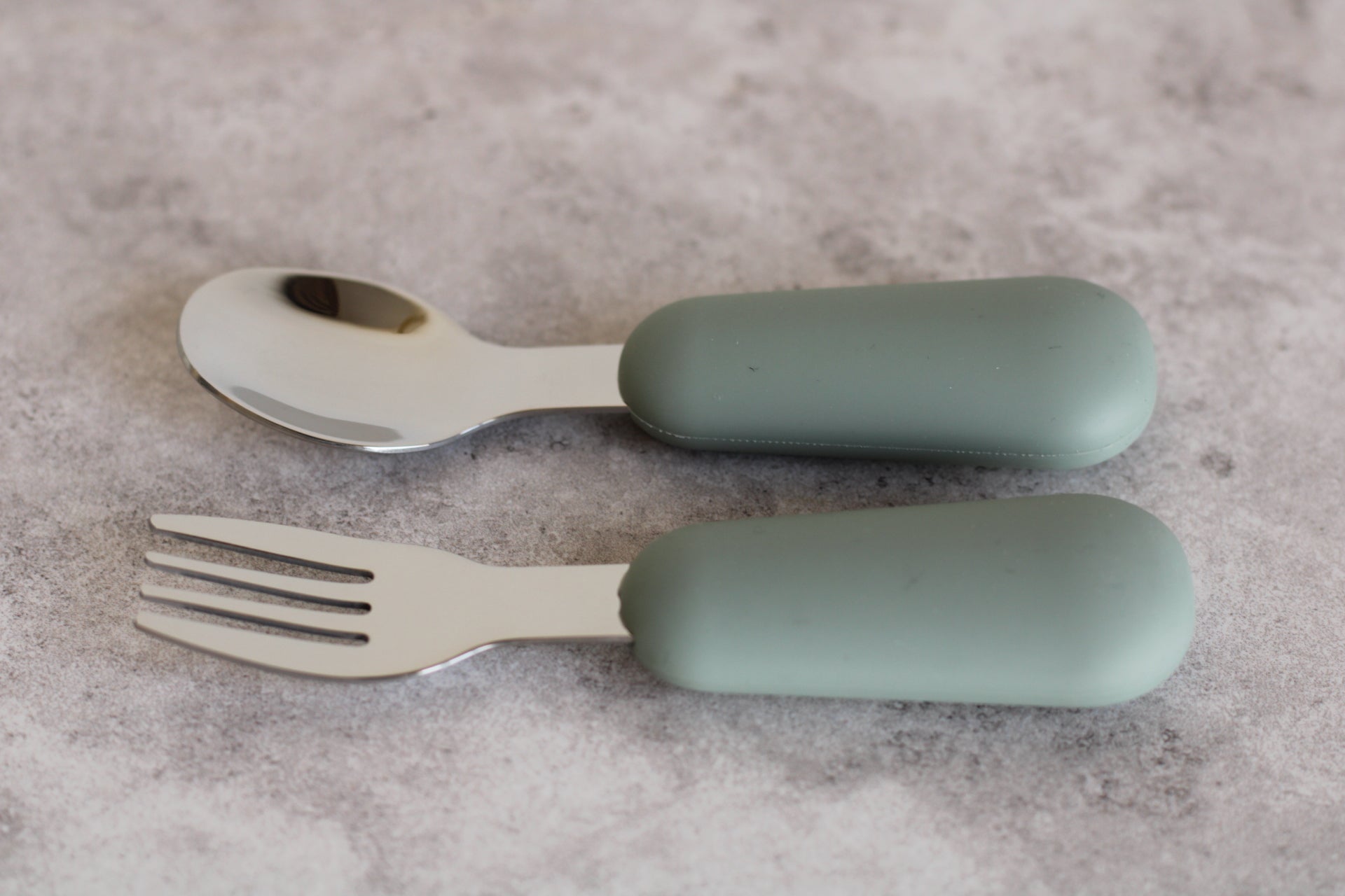 Sage Green Pink 2 Piece Children's Cutlery Set