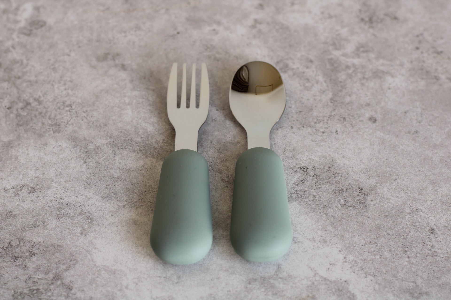 Sage Green Pink 2 Piece Children's Cutlery Set