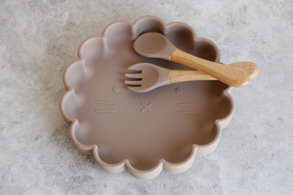 Taupe Children's 3 piece suction plate set