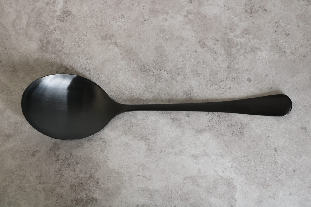 Stainless Steel Matte Black Serving Spoon - Extra Large - 25x6.5cm