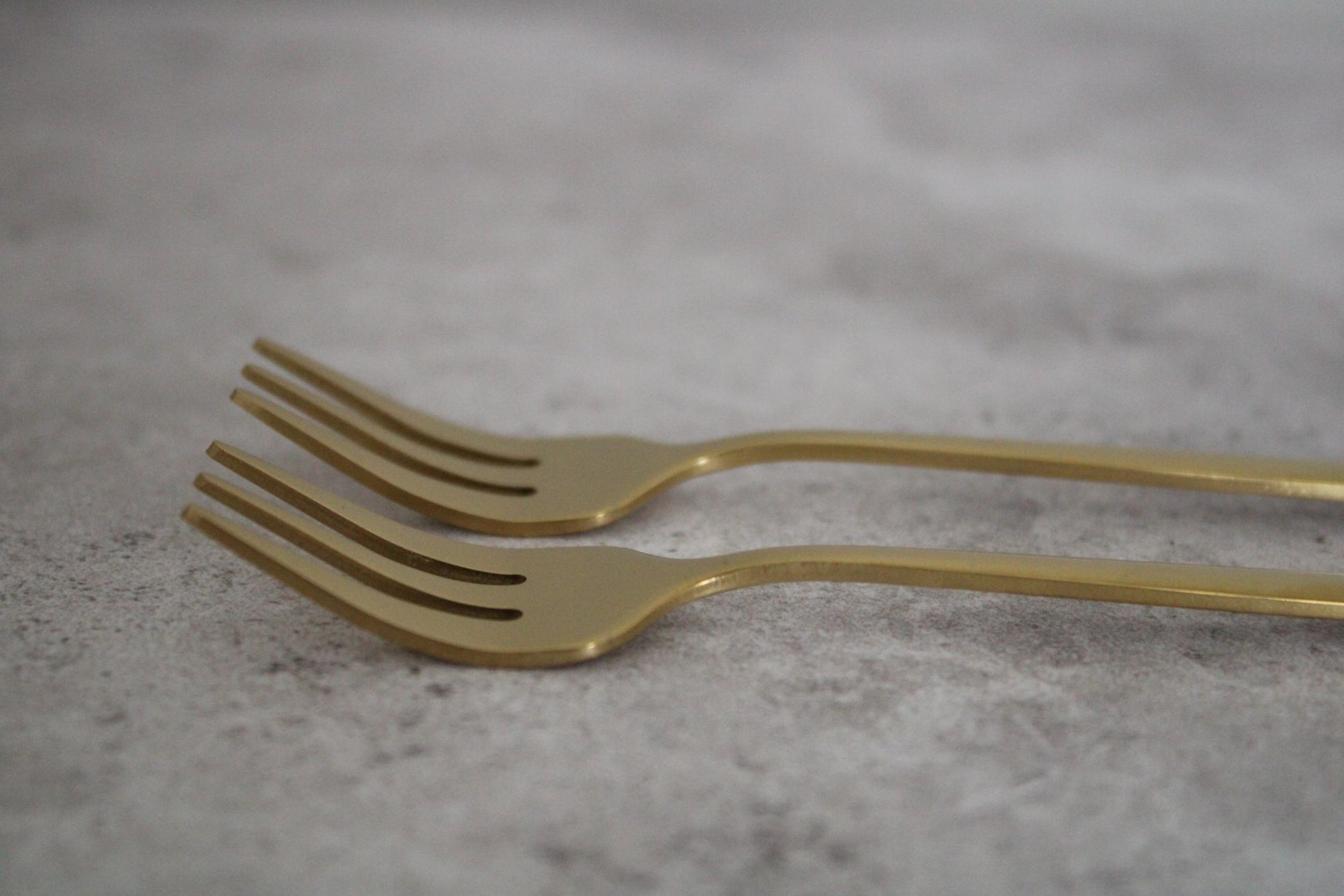 White and Gold Snack Forks - 13cm set of 2