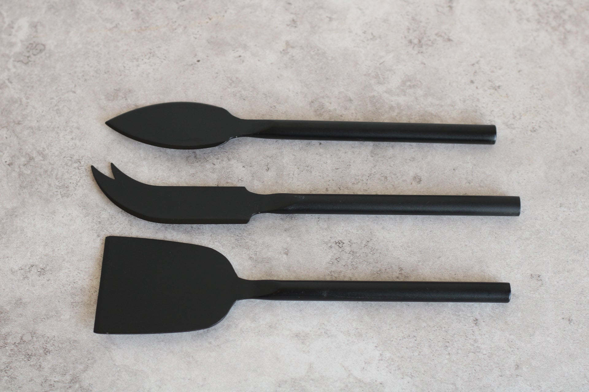Black 3 piece Cheese Knife Set 18cm